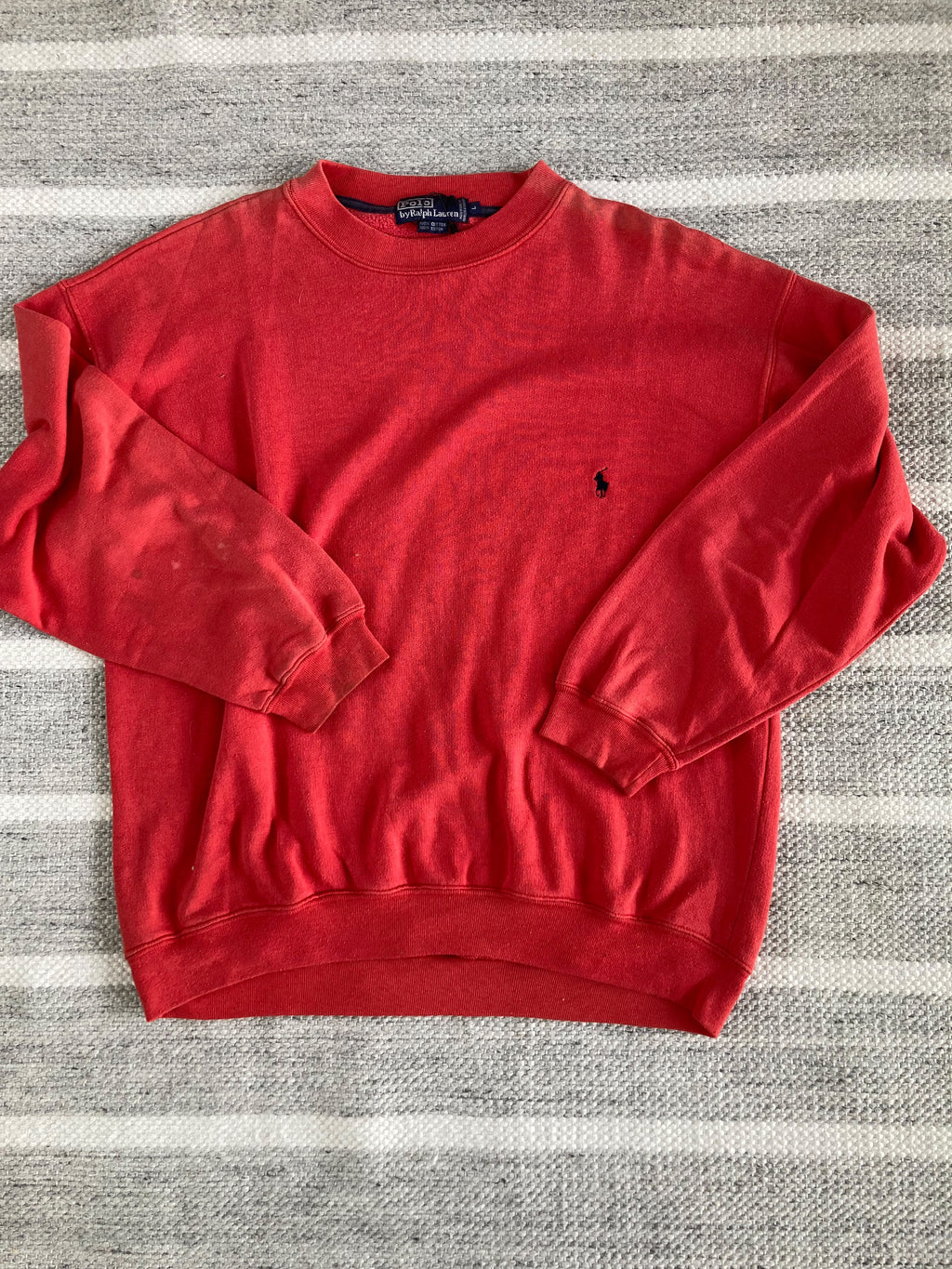Vintage Red Polo Ralph Lauren Crewneck Sweatshirt